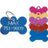 Small Bone Pet ID Tag Custom Diamond Engraved Dog Cat Personalized Aluminum
