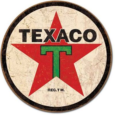 Texaco Tin Sign - Round