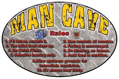 The Man Cave Rules Tin Sign
