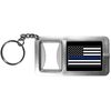 Thin Blue Line Police Flag Flashlight Key Chain with Bottle Opener