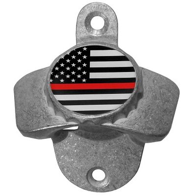 Thin Red Line Firefighter Flag Wall Mounted Bottle Opener