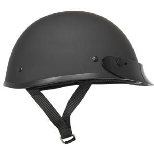 Ultra Slim Lightweight  Profile Fiberglass Black Matte Motorcycle Half Helmet