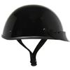 Ultra Slim Profile Lightweight Fiberglass Glossy Black Motorcycle Half Helmet