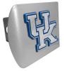 University of Kentucky Blue Emblem on Brushed METAL Hitch Cover