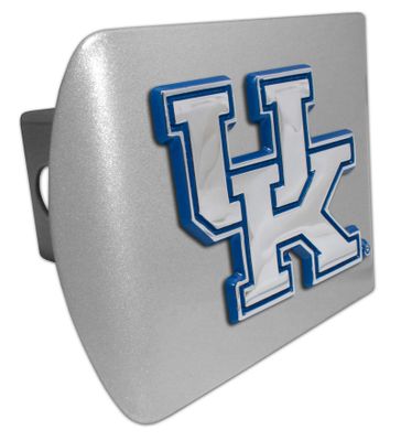 University of Kentucky Blue Emblem on Brushed METAL Hitch Cover