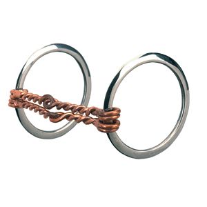 Weaver Leather All Purpose Ring Snaffle Bit, 5" Offset Double Twisted Copper Wire Mouth