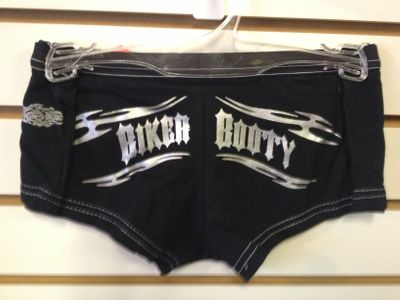 WOMEN'S BLACK ''BIKER BOOTY'' BOOTY SHORTS