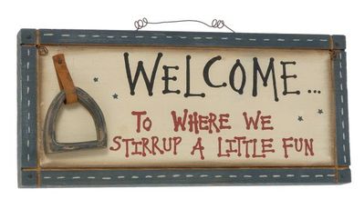 Wooden Western Welcome sign. 12 x 5 1/2