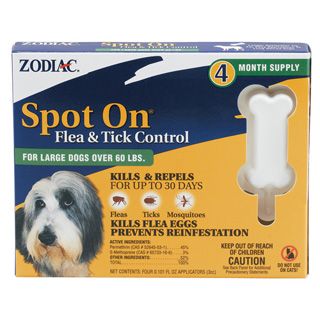 Zodiac Spot On Flea Drops For Large Dogs Over 60lbs 4Pack
