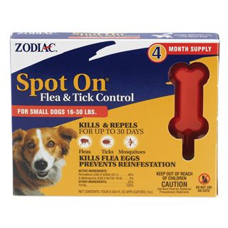 Zodiac Spot On Flea Drops For Small Dogs 16-30lbs 4-Pack