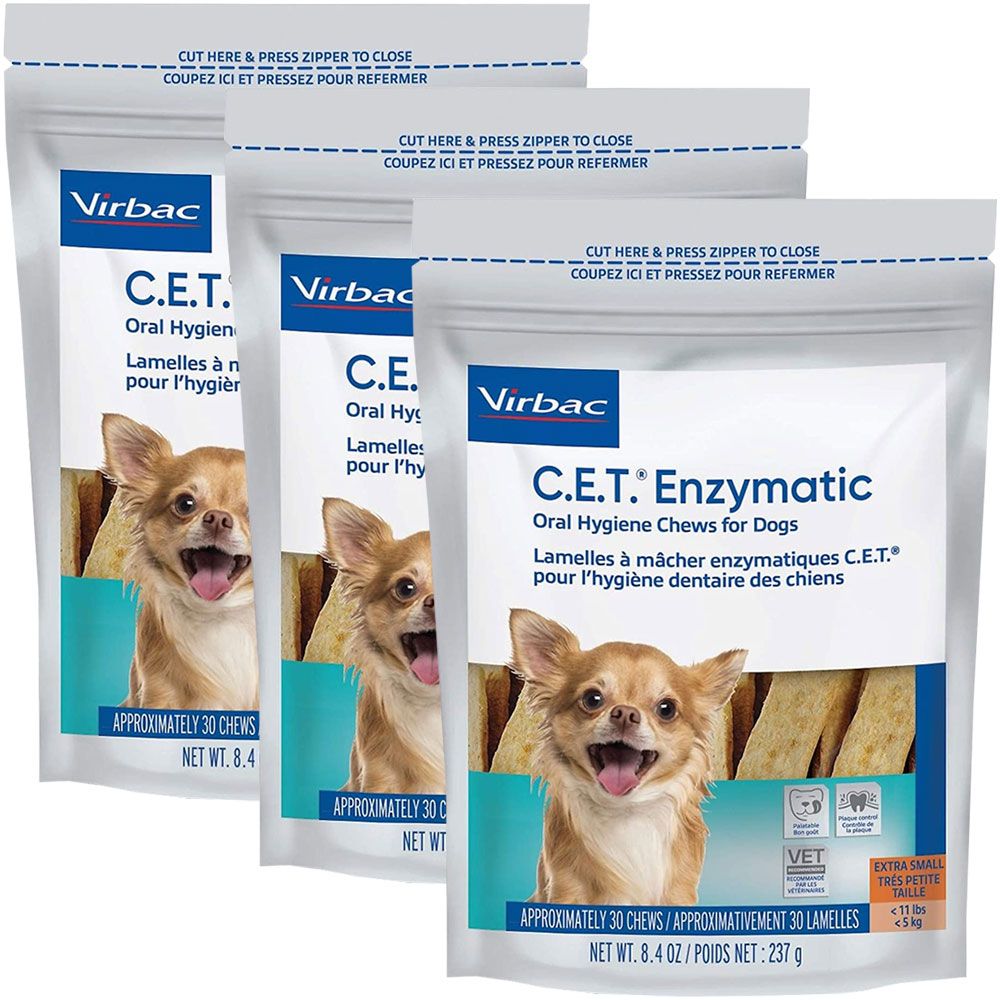 3PACK CET Enzymatic Chews for Extra Small Dogs (90 Chews) On Sale