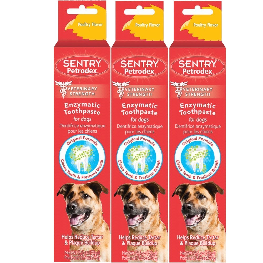3PACK Sentry HC Petrodex Enzymatic Toothpaste Dogs Poultry Flavor