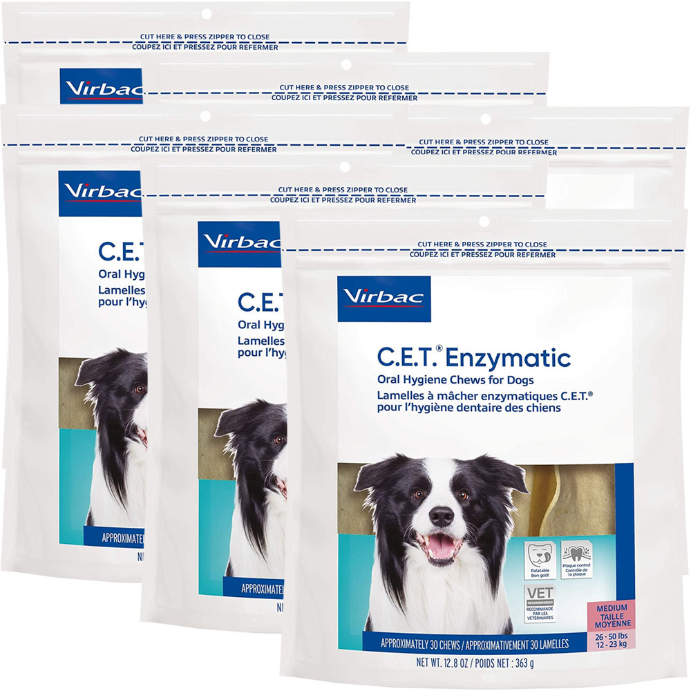 6PACK CET Enzymatic Chews for Medium Dogs (180 Chews) On Sale