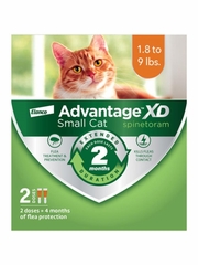 Advantage XD Flea Control for Cats Small Cats 1.8-9 lb, 2-Dose 4 month topical solution