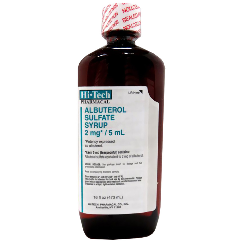 Albuterol Sulfate Syrup 2mg/5mL (473ml) On Sale EntirelyPets Rx