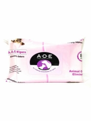AOE or Animal Odor Eliminator Deodorizing Wipes, 80 Wipes Count