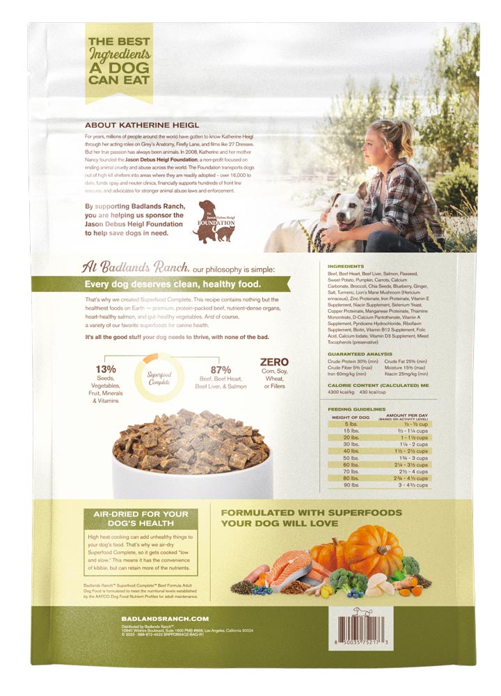 Badlands Ranch Superfood Complete Premium Air Dried Beef Dog Food (64