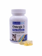 BalanceEFA Omega 3 Plus Vitamins for Medium Dogs, 60 Soft Gel Capsules