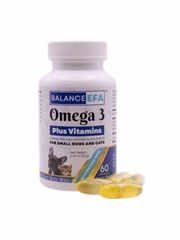 BalanceEFA Omega 3 Plus Vitamins for Small Dogs and Cats, 60 Soft Gel Capsules