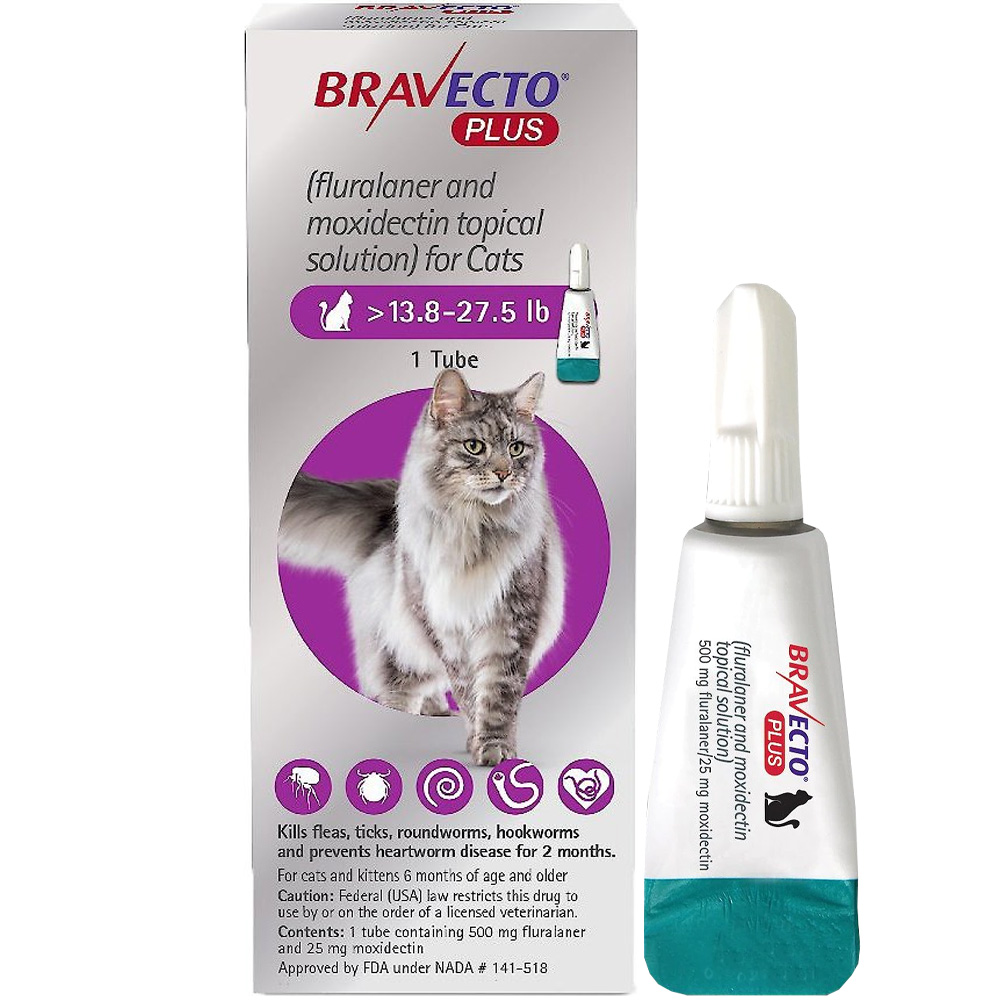 Bravecto Plus Topical Solution for Cats - fluralaner|moxidectin - 13.9