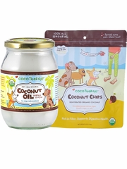 CocoTherapy Coconut Oil (16 oz) + Coconut Chips Bundle