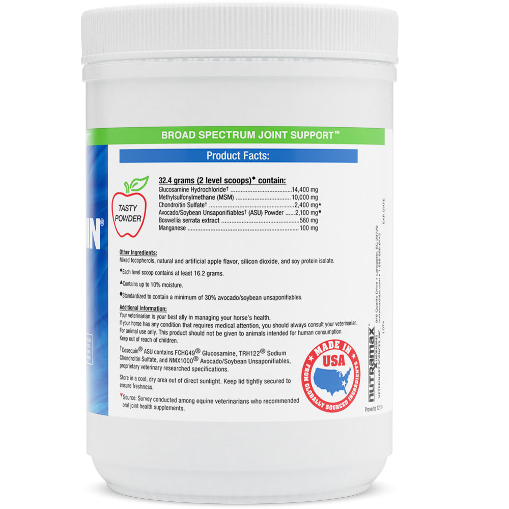 Nutramax Cosequin ASU Joint Health Supplement for Horses Powder with