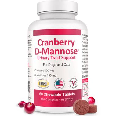 D-Mannose With Cranberry Capsules – Urinary Tract Health – 120 Count (1000mg)