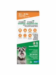 Credelio Quattro / Credelio Quattro-CA1 Dog Flea & Tick Treatment + Heartworm & Parasite Coverage, 12.1-25 lbs (6 Chewable Tablets)