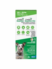 Credelio Quattro / Credelio Quattro-CA1 Dog Flea & Tick Treatment + Heartworm & Parasite Coverage, 25.1-50 lbs (1 Chewable Tablet)
