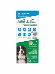 Credelio Quattro / Credelio Quattro-CA1 Dog Flea & Tick Treatment + Heartworm & Parasite Coverage, 50.1-100 lbs (1 Chewable Tablet)