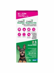 Credelio Quattro / Credelio Quattro-CA1 Dog Flea & Tick Treatment + Heartworm & Parasite Coverage, 6.1-12 lbs (6 Chewable Tablets)
