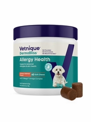 Dermabliss Seasonal Allergy Chews for Dogs, Hickory Salmon, 60 count