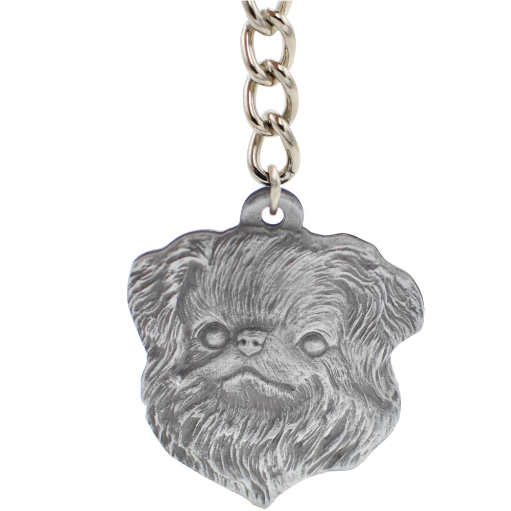 Dog Breed Keychain USA Pewter - Japanese Chin (2.5