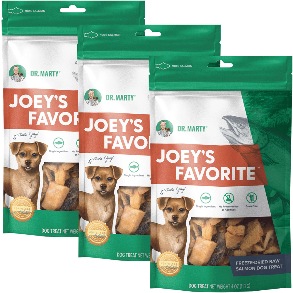 Dr. Marty Joey's Favorite Freeze Dried Salmon Dog Treats, 3-PACK