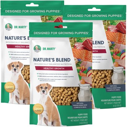 Dr. Marty Nature's Blend Freeze-Dried Raw Dog Food - 3 Pack (6 Oz Each) Premium Nutrition