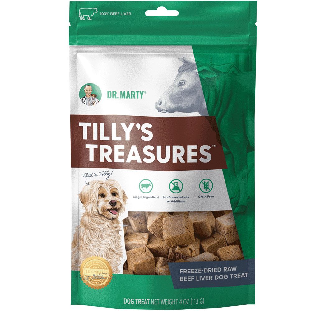 Dr. Marty Tilly’s Treasures Freeze Dried Beef Liver Dog Treats, 4oz