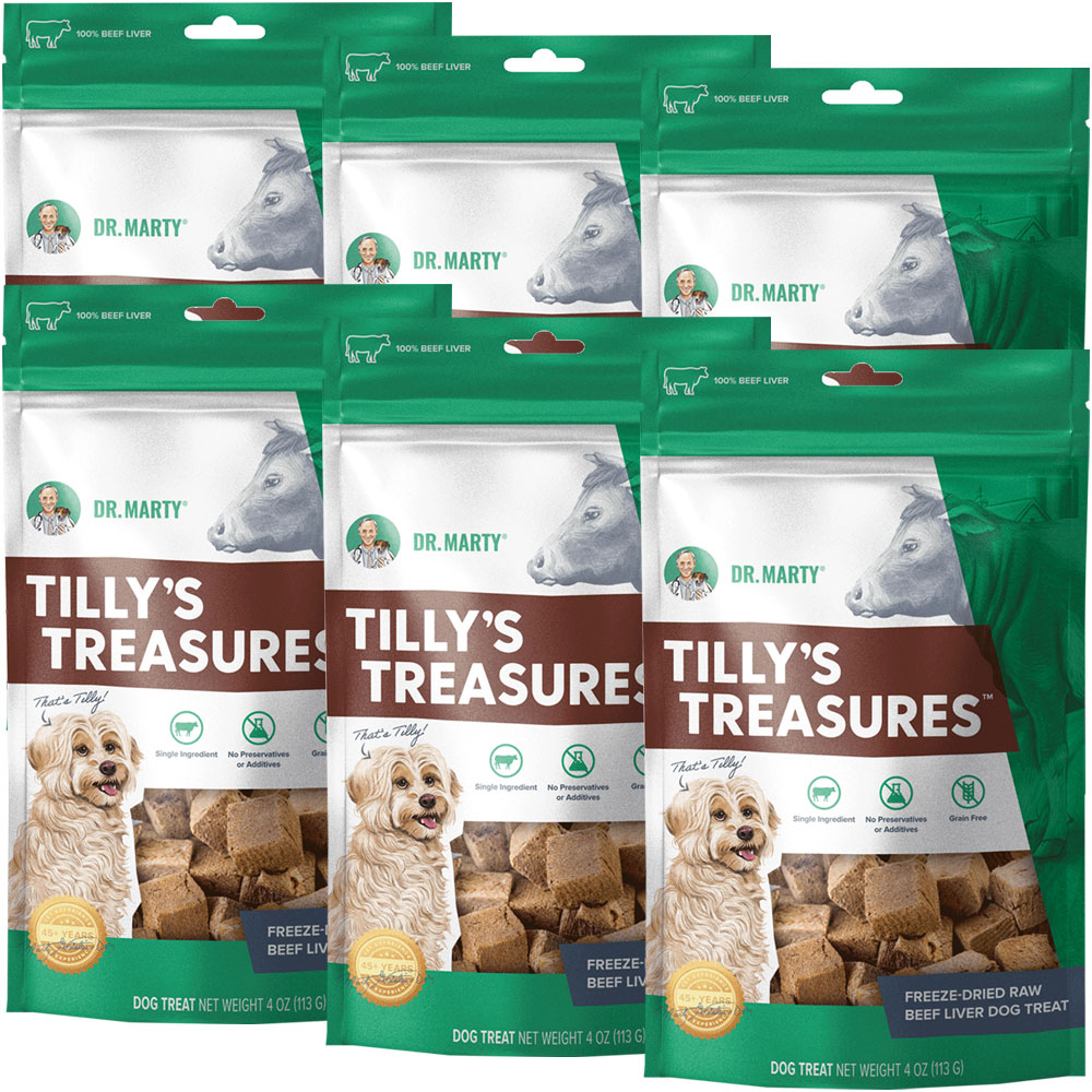 Dr. Marty Tilly’s Treasures Freeze Dried Beef Liver Dog Treats, 6PACK