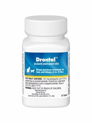Drontal for Cats & Kitten - 2-16 lbs, 18.2 mg (50 Tablets) - [Dewormer]