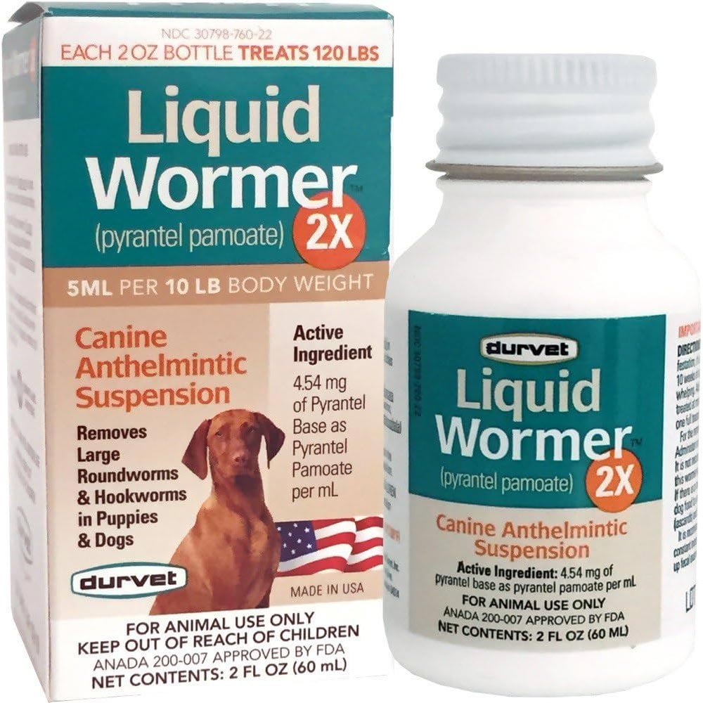 Durvet Liquid Wormer 2X for Dogs (2 oz) [Anthelmintic Suspension