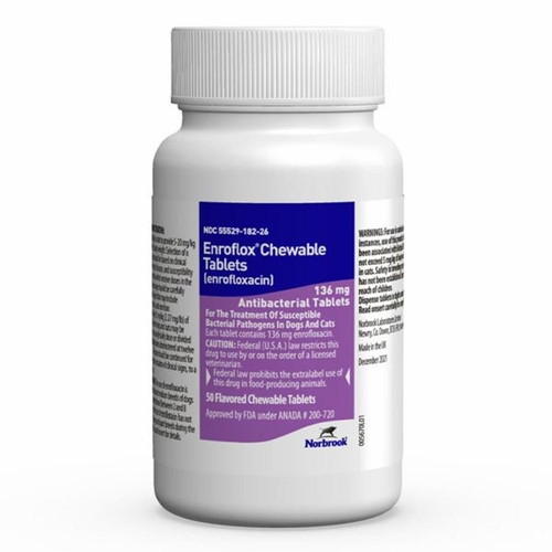 Enroflox Chewable Tablets (enrofloxacin) for Dogs Cats On Sale