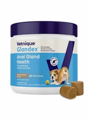 Glandex Anal Gland Support for Dogs, Peanut Butter Flavor, 60 Soft Chews