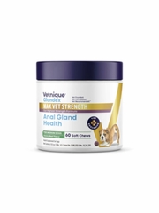 Glandex Max Vet Strength Anal Gland Chews for Small Dogs, Savory Beef Flavor, 60 Count