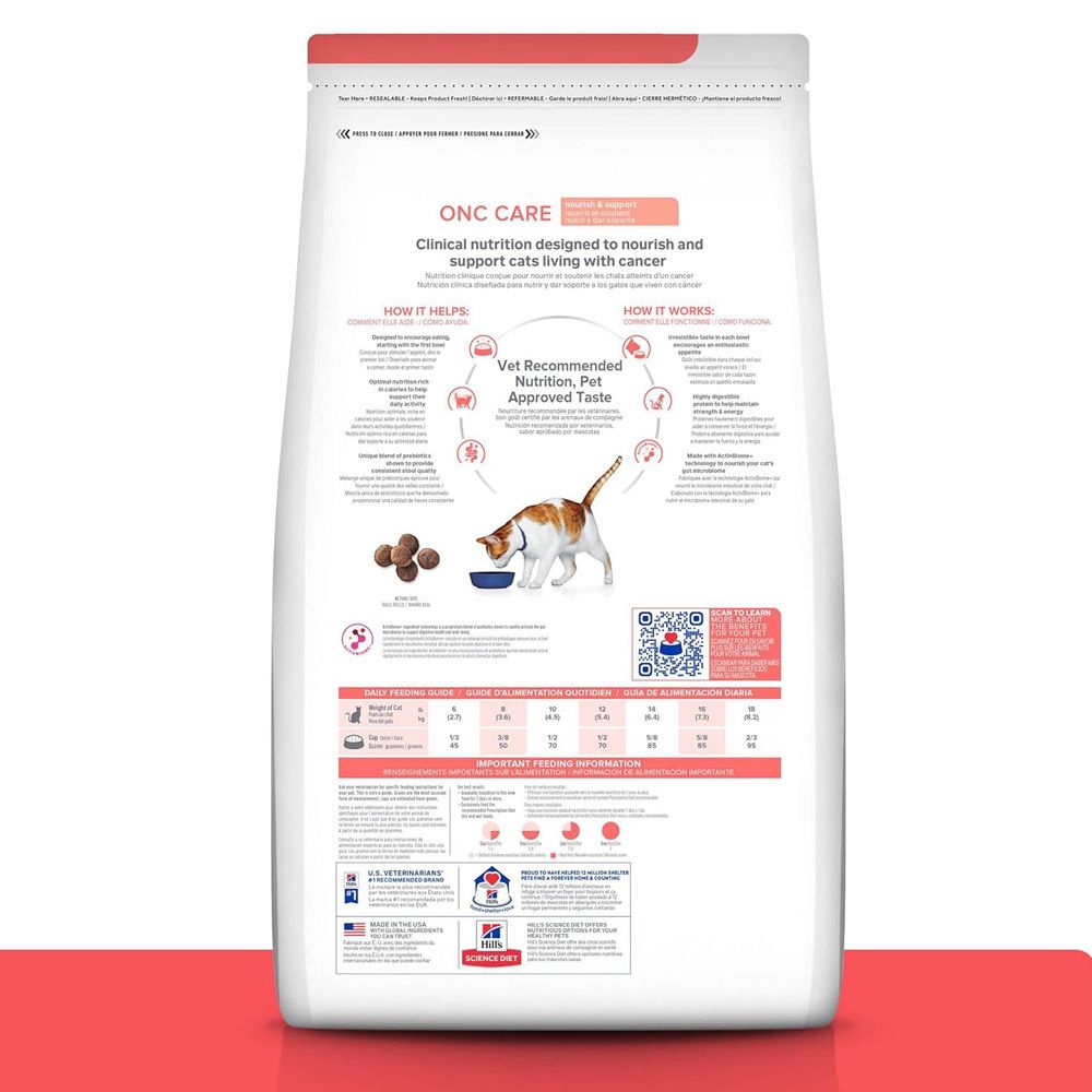 Hill's Prescription Diet ONC Care Chicken Flavor Dry Cat Food, 7-lb bag ...