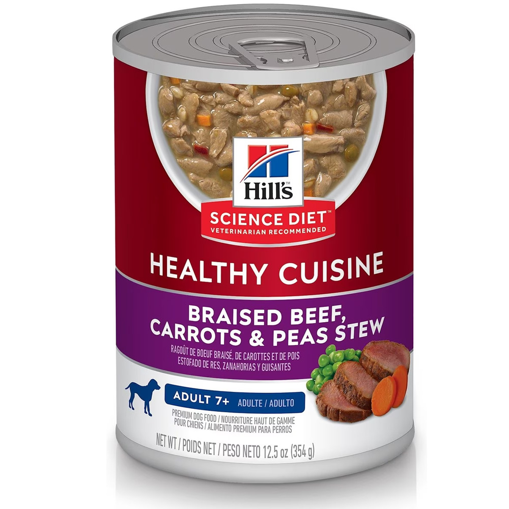 Hill's Science Diet 7+ Healthy Cuisine Beef Dog Food, 12.5-oz, 12 ct