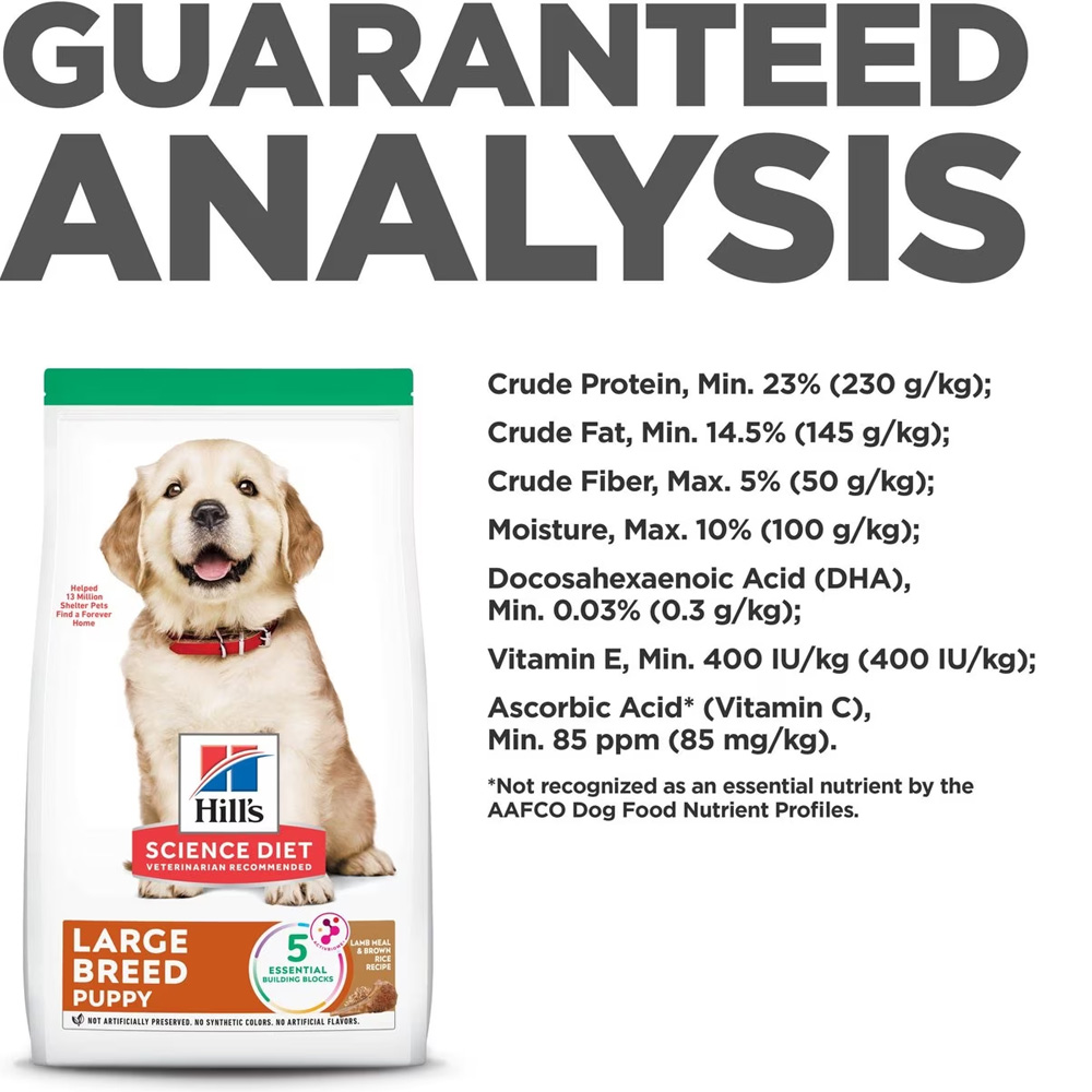 Hill's Science Diet Puppy Large Breed Lamb Meal & Brown Rice Recipe Dry ...