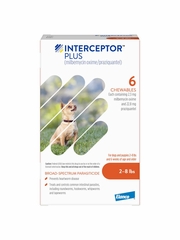 Interceptor Plus for Dogs - milbemycin oxime|praziquantel - 2-8 lbs. (6 chews) - [Heartworm Prevention]
