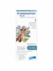 Interceptor Plus for Dogs - milbemycin oxime|praziquantel - 50.1-100 lbs. (1 chew) - [Heartworm Prevention]