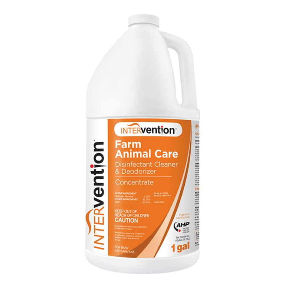Intervention Concentrate, Farm Animal Care Disinfectant Cleaner and