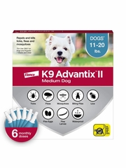 K9 Advantix II Medium Dogs 11-20 lbs. | Vet-Recommended Flea, Tick & Mosquito Treatment & Prevention | 6-Mo Supply
