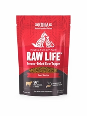 KOHA DOG CAT RAW LIFE TOPPER BEEF FD 8OZ